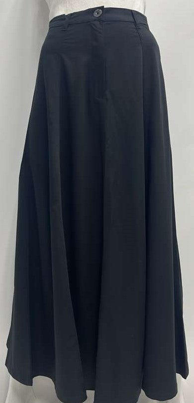 FAVES PANELED SKIRT W FRONT ZIPPER-MIDI BLACK