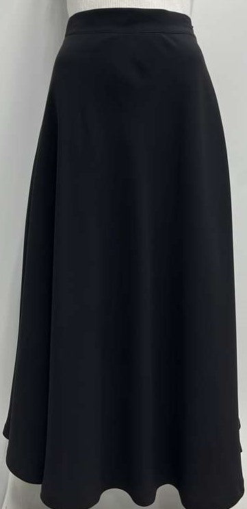 SAMS FASHION A-LINE CREPE SKIRT-MIDI BLACK