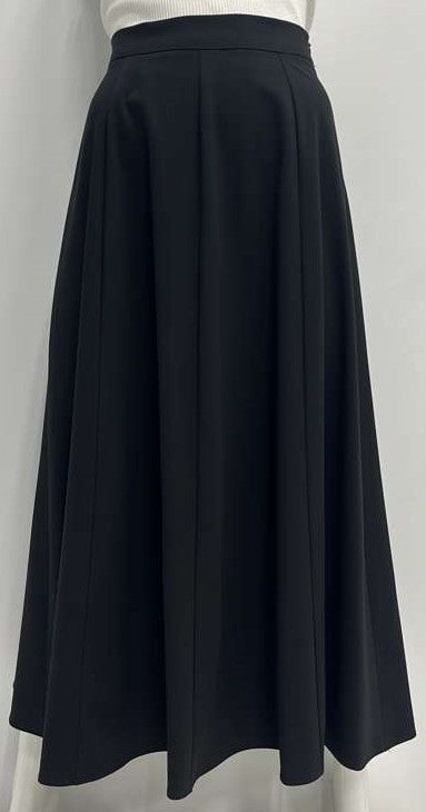 SAMS FASHION PANELED SKIRT-MIDI BLACK