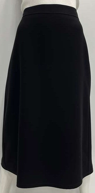 LITTLE BLACK SKIRT CREPE STRAIGHT A-LINE SKIRT-EXTRA LONG BLACK