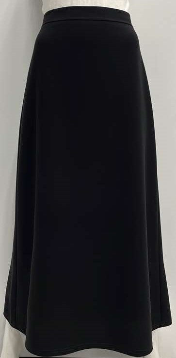 LITTLE BLACK SKIRT CREPE STRAIGHT A-LINE SKIRT-MAXI BLACK