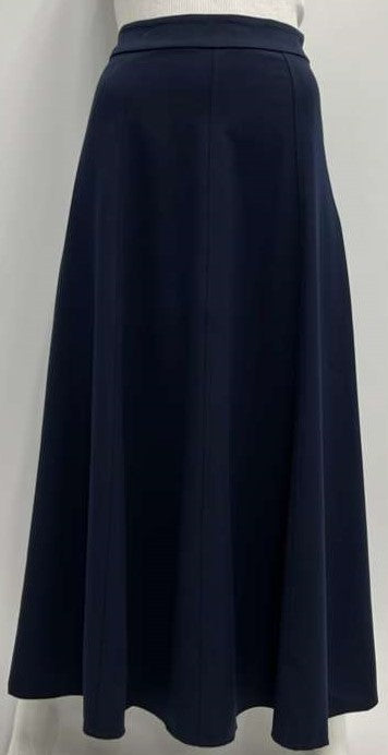 WEAR AND FLAIR PANELED SKIRT W STITCHING- MIDI -35" NAVY
