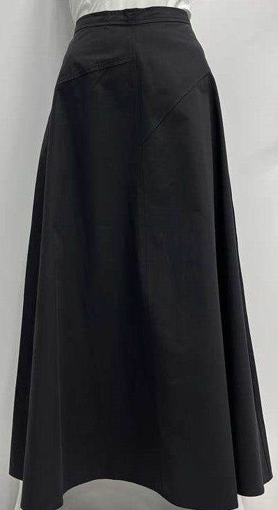 MYSTTE A-LINE SKIRT W DETAILED SEAMS-MAXI BLACK