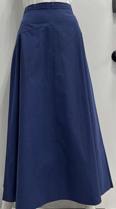 MYSTTE A-LINE SKIRT W DETAILED SEAMS-MAXI NAVY