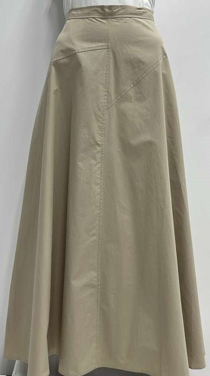 MYSTTE A-LINE SKIRT W DETAILED SEAMS-MAXI BEIGE
