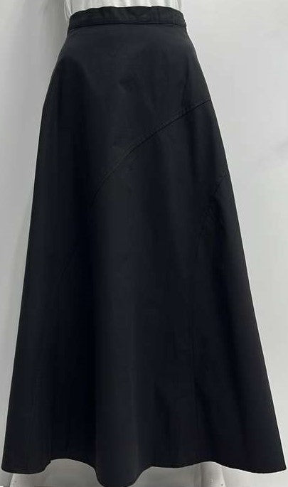 MYSTTE A-LINE SKIRT W DIAGONAL SEAMS-MAXI BLACK