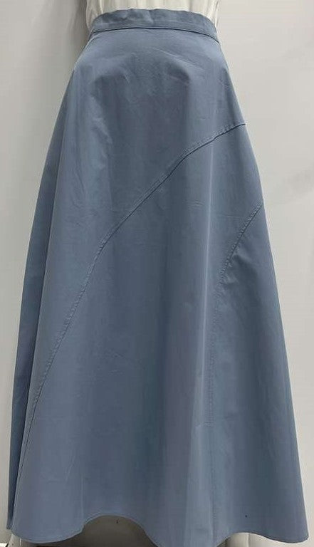 MYSTTE A-LINE SKIRT W DIAGONAL SEAMS-MAXI BLUE