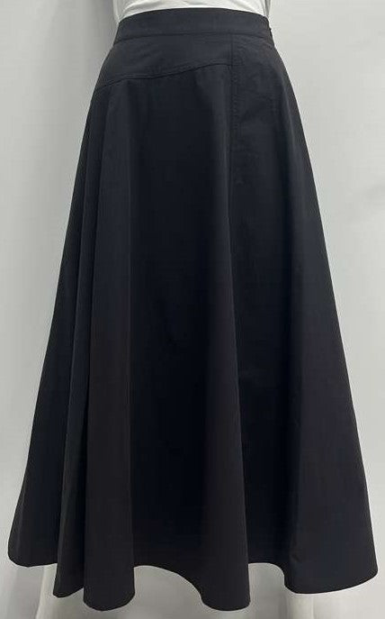 MYSTTE INSERT PLEATS SKIRT W BACK WAIST RUBBER-MIDI BLACK