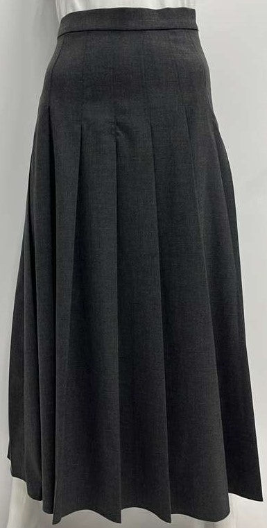 WEAR AND FLAIR PLEATED SKIRT W STICH DOWN DETAIL-35" CHARCOAL GREY