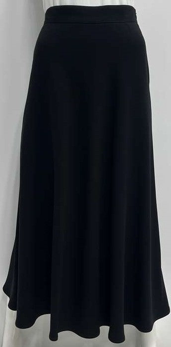 LITTLE BLACK SKIRT CREPE  A-LINE SKIRT-MIDI BLACK