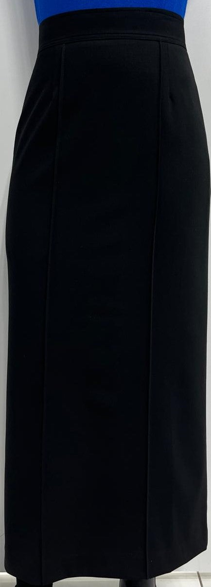 LITTLE BLACK SKIRT DRESSY STRAIGHT SKIRT W FRONT TUCKING-MAXI BLACK
