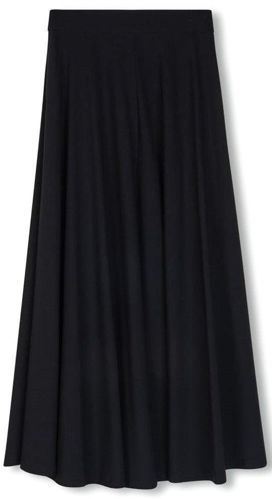 SLATE DRESSY FLAIRY SKIRT-MIDI BLACK