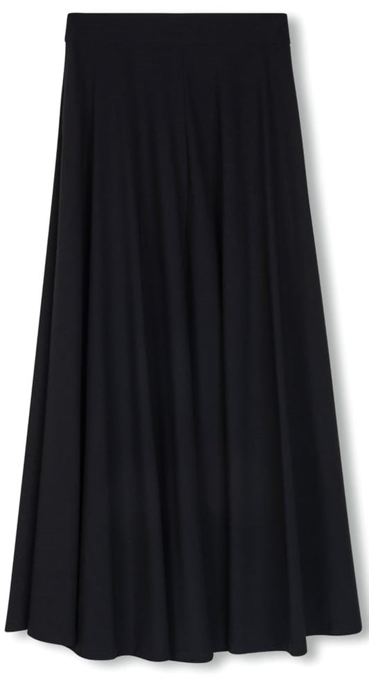 SLATE DRESSY FLAIRY SKIRT-MIDI BLACK
