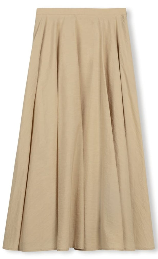 SHIFT DRESSY CIRCLE SKIRT W BELT- MIDI TAN