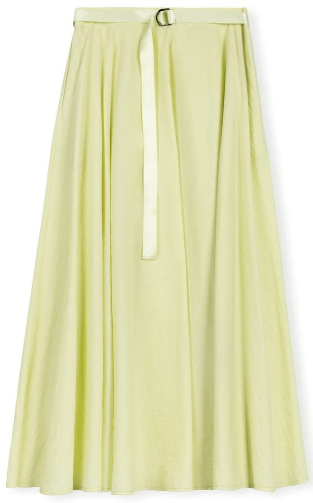 SHIFT DRESSY CIRCLE SKIRT W BELT- MIDI LIGHT GREEN
