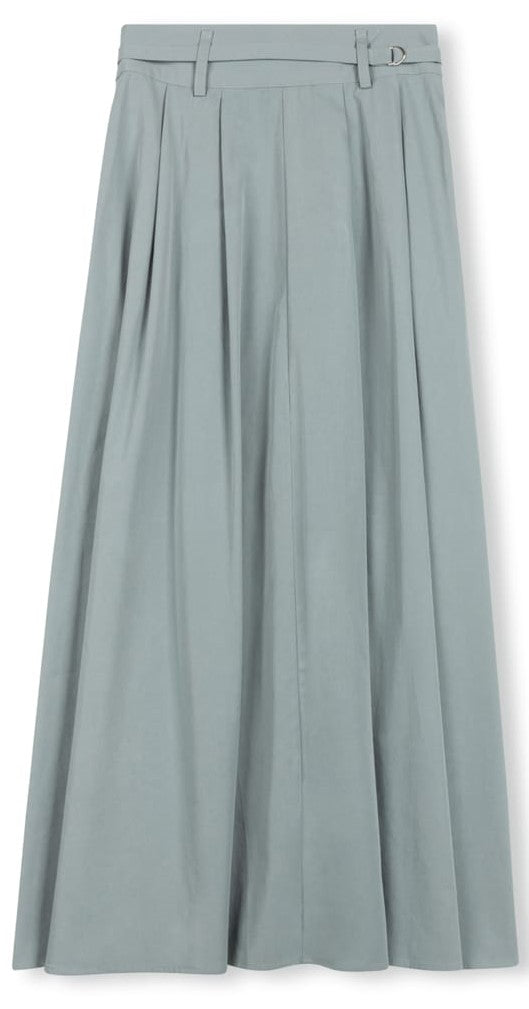 MODELLE A-LINE SKIRT W PLEATS & BELT-MIDI TEAL