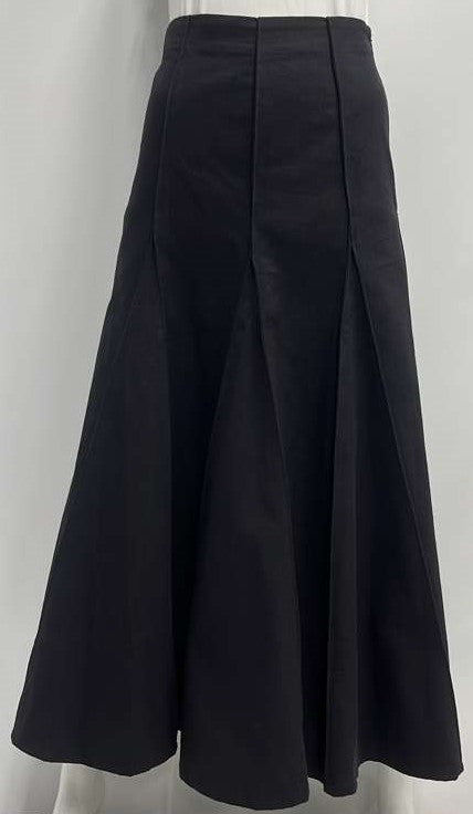 SHIFT FLAIRY SKIRT W STITCHED INSERTS-MIDI BLACK