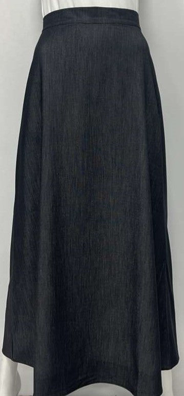 ALINE APPAREL A-LINE SKIRT-MAXI BLACK DENIM