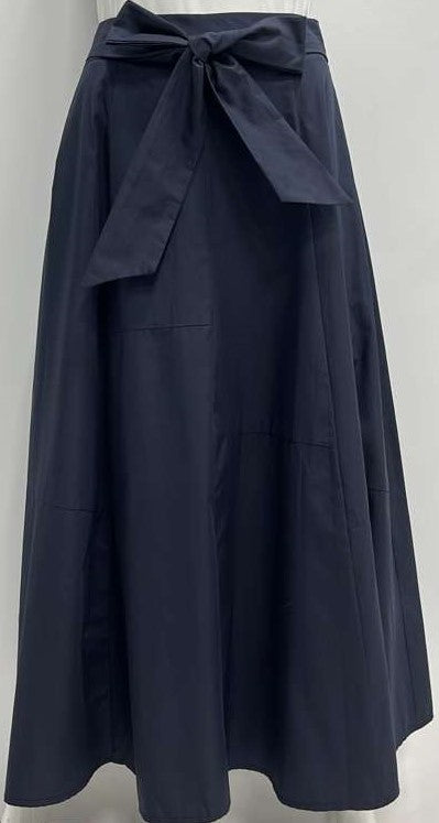 WEEKEND/CLASS TRUMPET SKIRT W BOW-MIDI NAVY