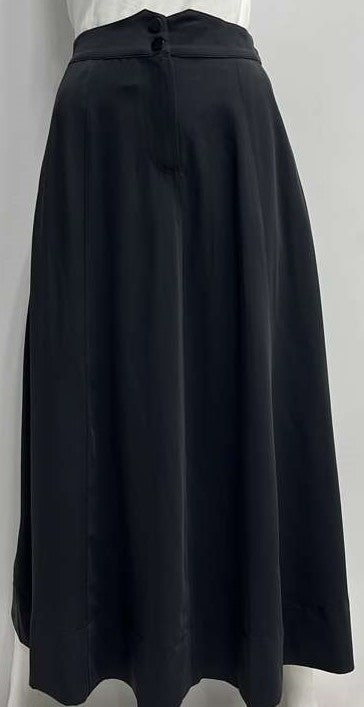 MAPLE CLIFF DRESSY PANELED SKIRT W POCKETS-MIDI BLACK