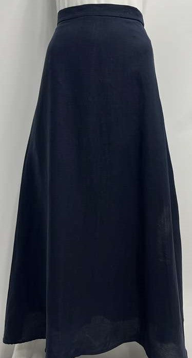 ERMANNA CASUAL DRESSY A-LINE SKIRT-MAXI NAVY