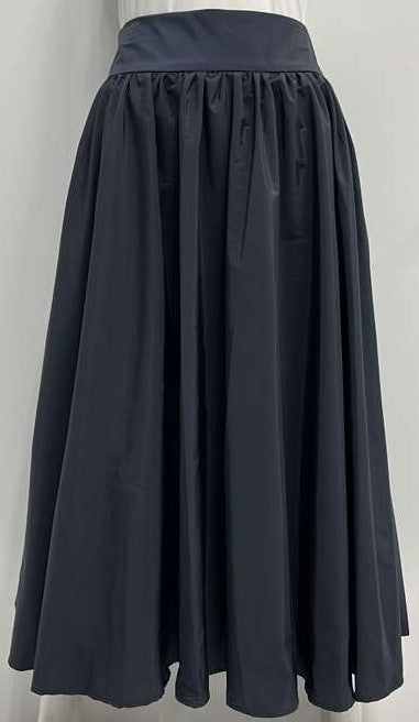 PEODE DESIGN TAFFETA CIRCLE SKIRT-MIDI NAVY