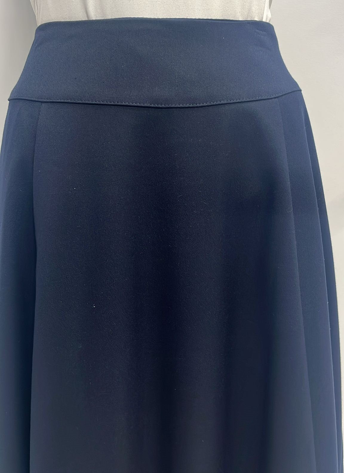 CLASS COLLECTION FLARED SUITING PANEL SKIRT-MIDI NAVY