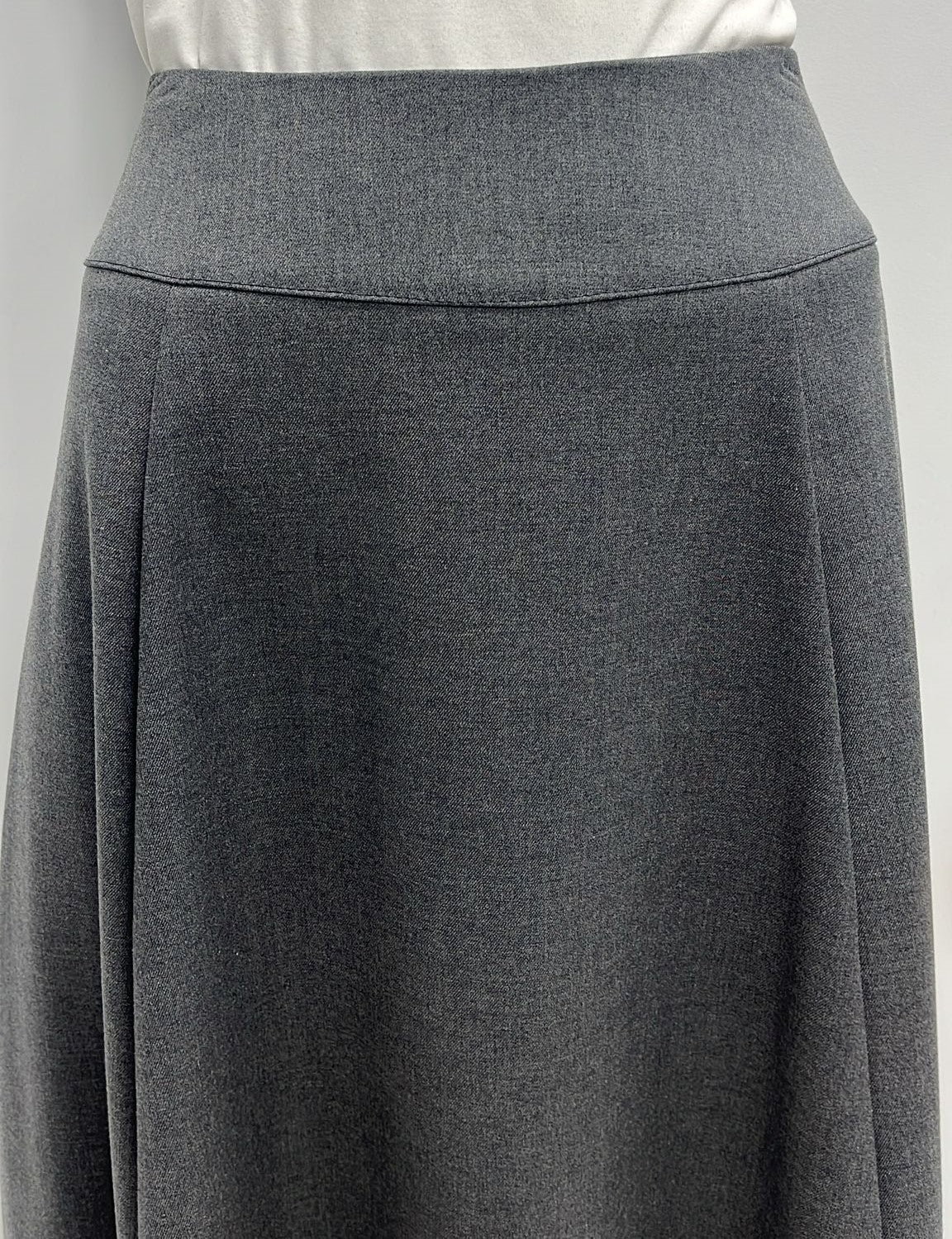 CLASS COLLECTION FLARED SUITING PANEL SKIRT-MIDI GREY