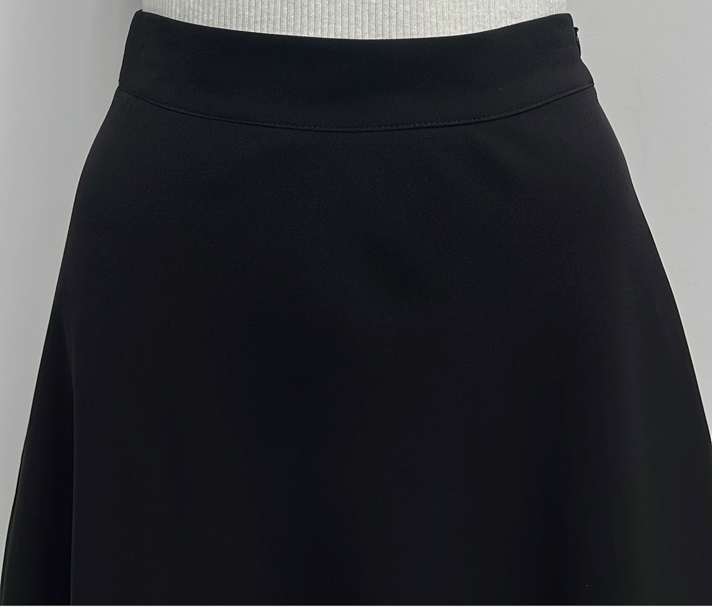 SAMS FASHION A-LINE CREPE SKIRT-MIDI BLACK