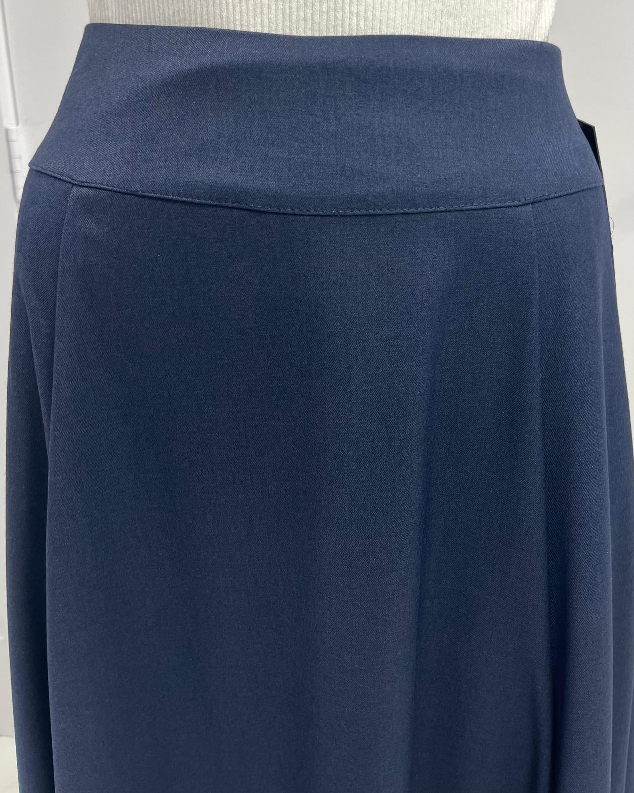 CLASS COLLECTION FLARED SUITING PANEL SKIRT-MIDI LIGHT NAVY