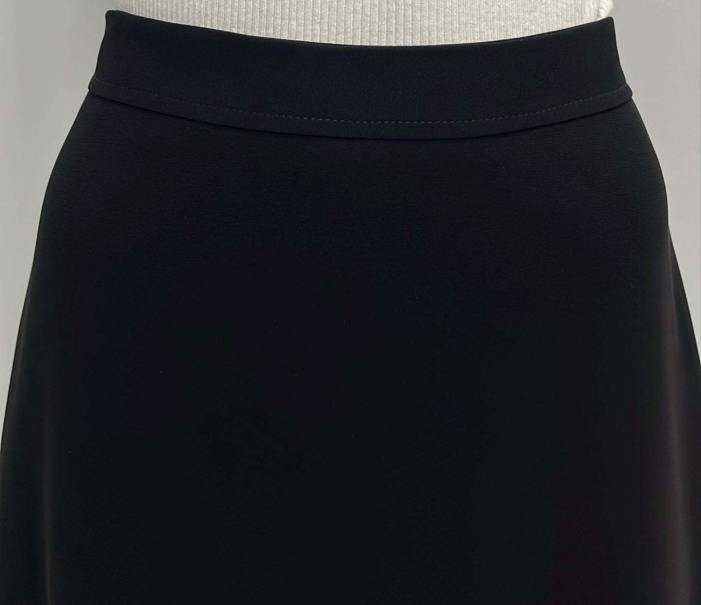 LITTLE BLACK SKIRT CREPE STRAIGHT A-LINE SKIRT-EXTRA LONG BLACK