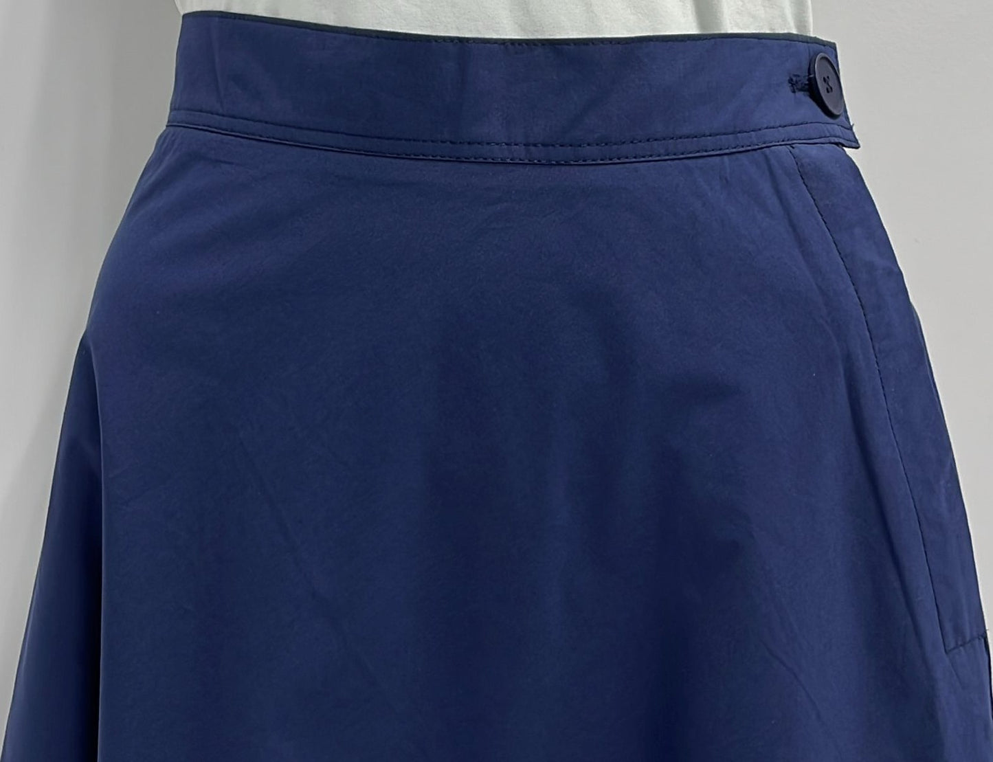 MYSTTE FLAIRY SKIRT W SIDE BUTTON & ZIPPER-MAXI NAVY