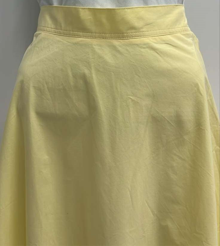 MYSTTE FLAIRY SKIRT W SIDE BUTTON & ZIPPER-MAXI YELLOW
