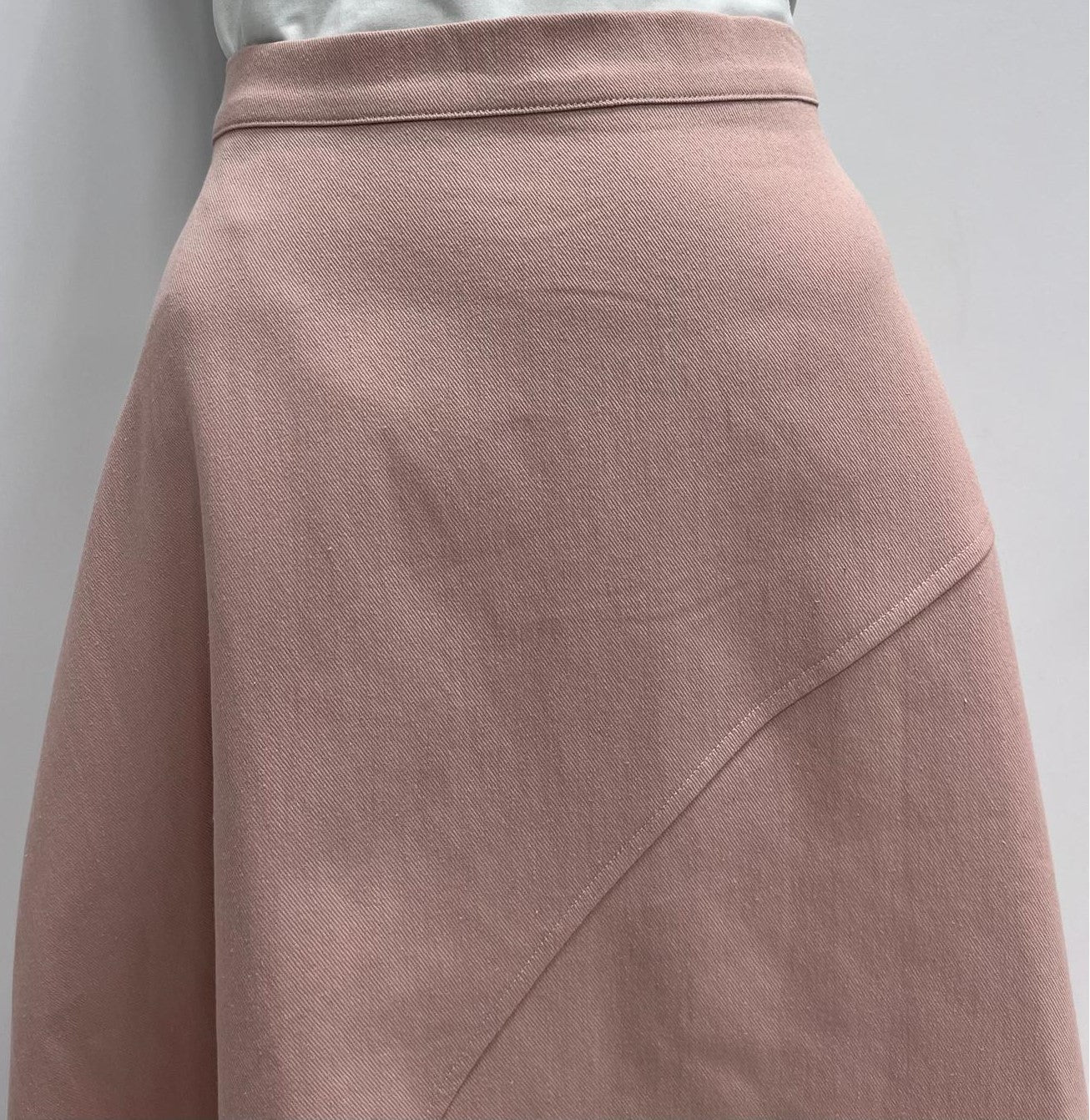 MYSTTE A-LINE SKIRT W DIAGONAL SEAMS-MAXI PINK