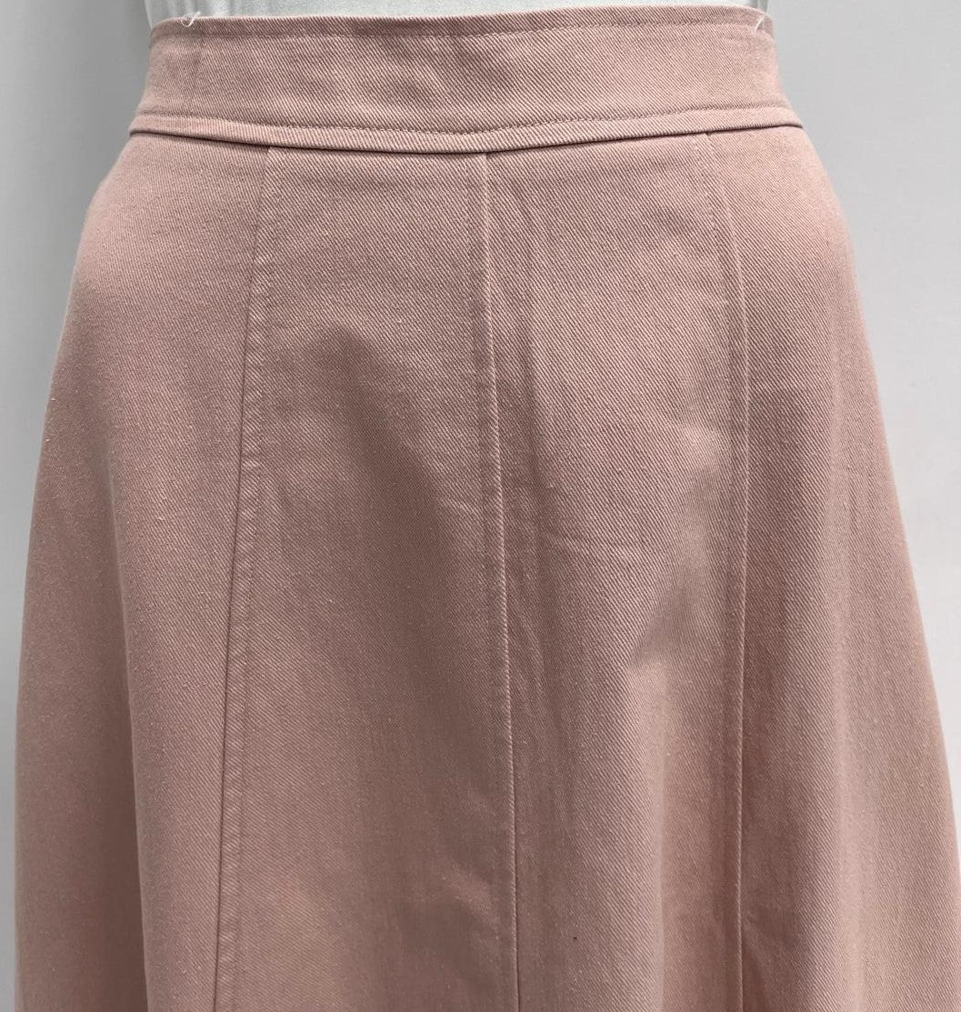 MYSTTE PANELED SKIRT W BACK WAIST RUBBER-MIDI PINK