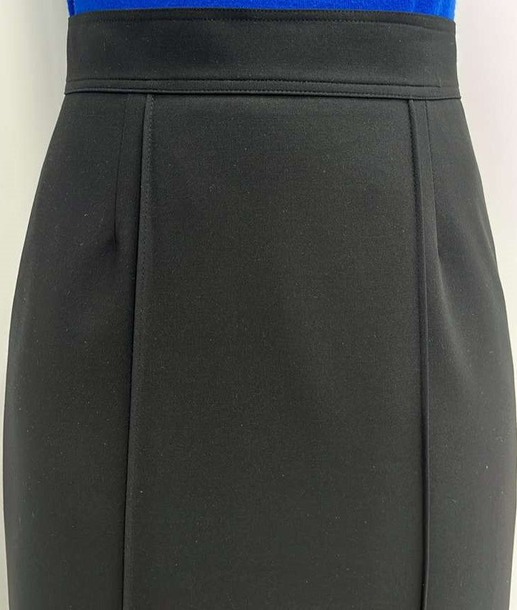 LITTLE BLACK SKIRT DRESSY STRAIGHT SKIRT W FRONT TUCKING-MAXI BLACK