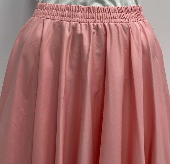 CLASS COLLECTION COTTON CIRCLE SKIRT WITH ELASTIC WAISTBAND-MIDI PINK