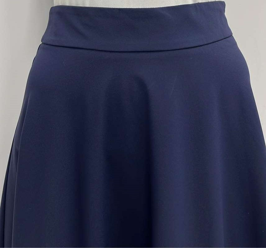 SLATE DRESSY FLAIRY SKIRT-MIDI NAVY