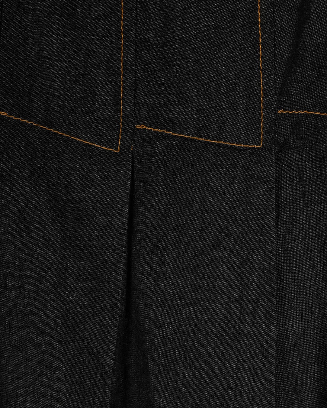 SLATE PLEATED SKIRT W SEAMS DETAIL-MIDI BLACK DENIM