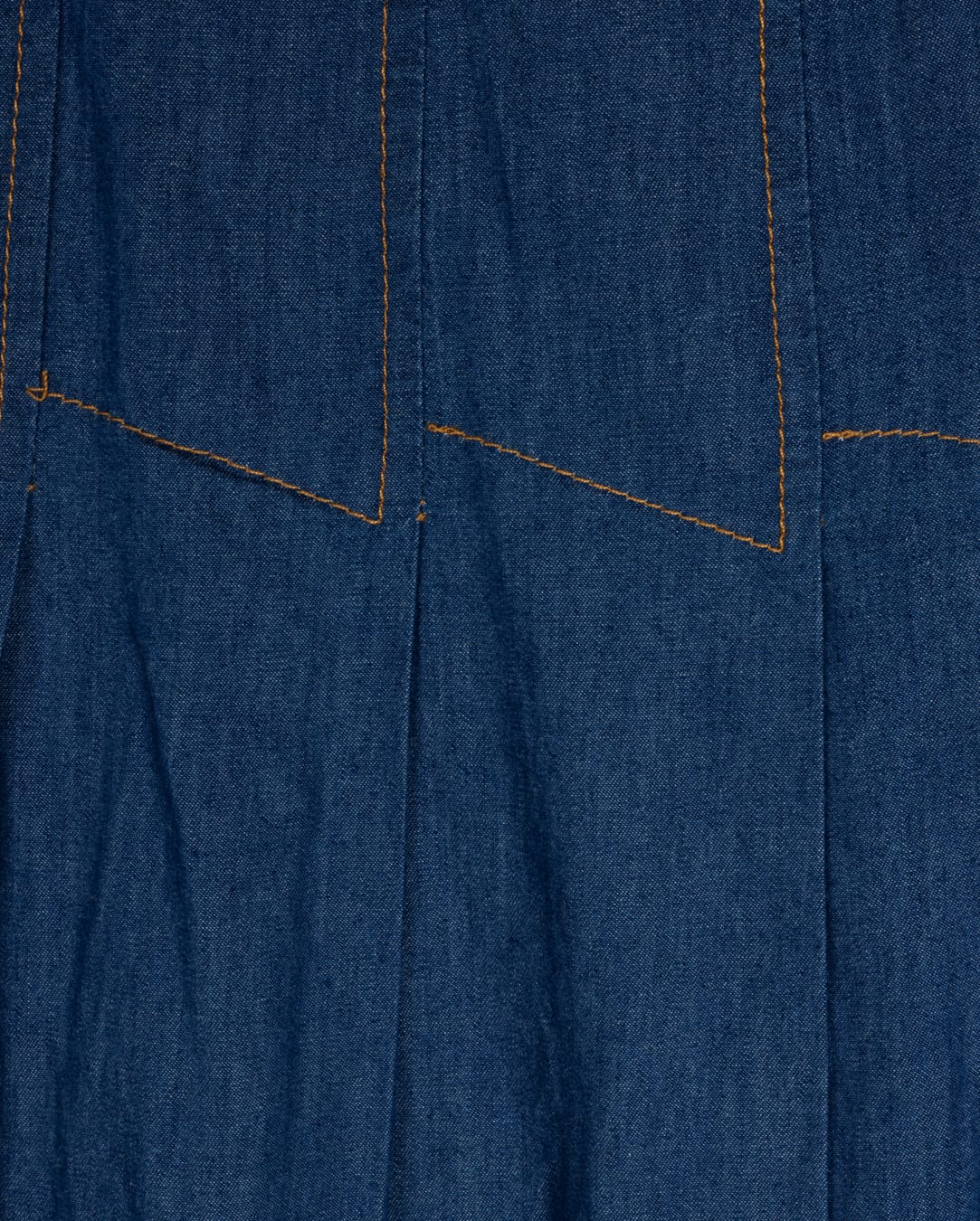 SLATE PLEATED SKIRT W SEAMS DETAIL-MIDI BLUE DENIM