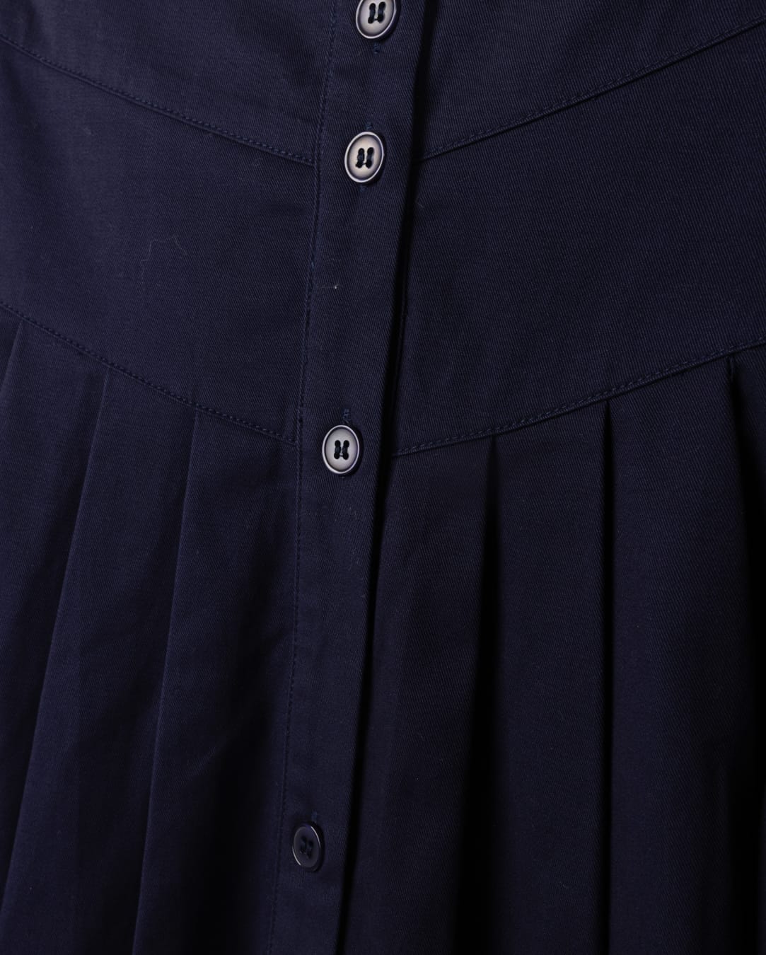 MODELLE FRONT PLEATED BUTTON DOWN SKIRT-MIDI NAVY