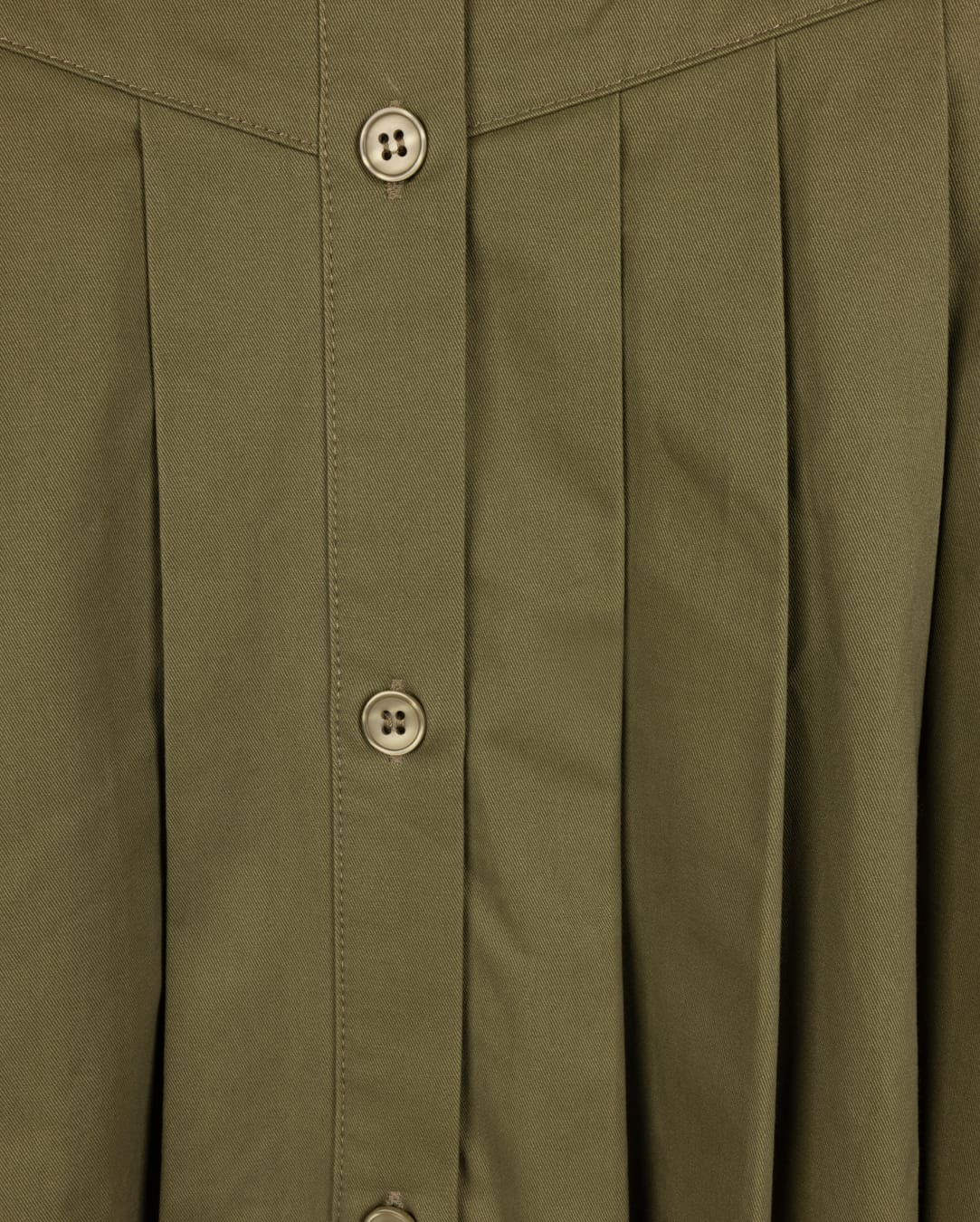 MODELLE FRONT PLEATED BUTTON DOWN SKIRT-MIDI OLIVE