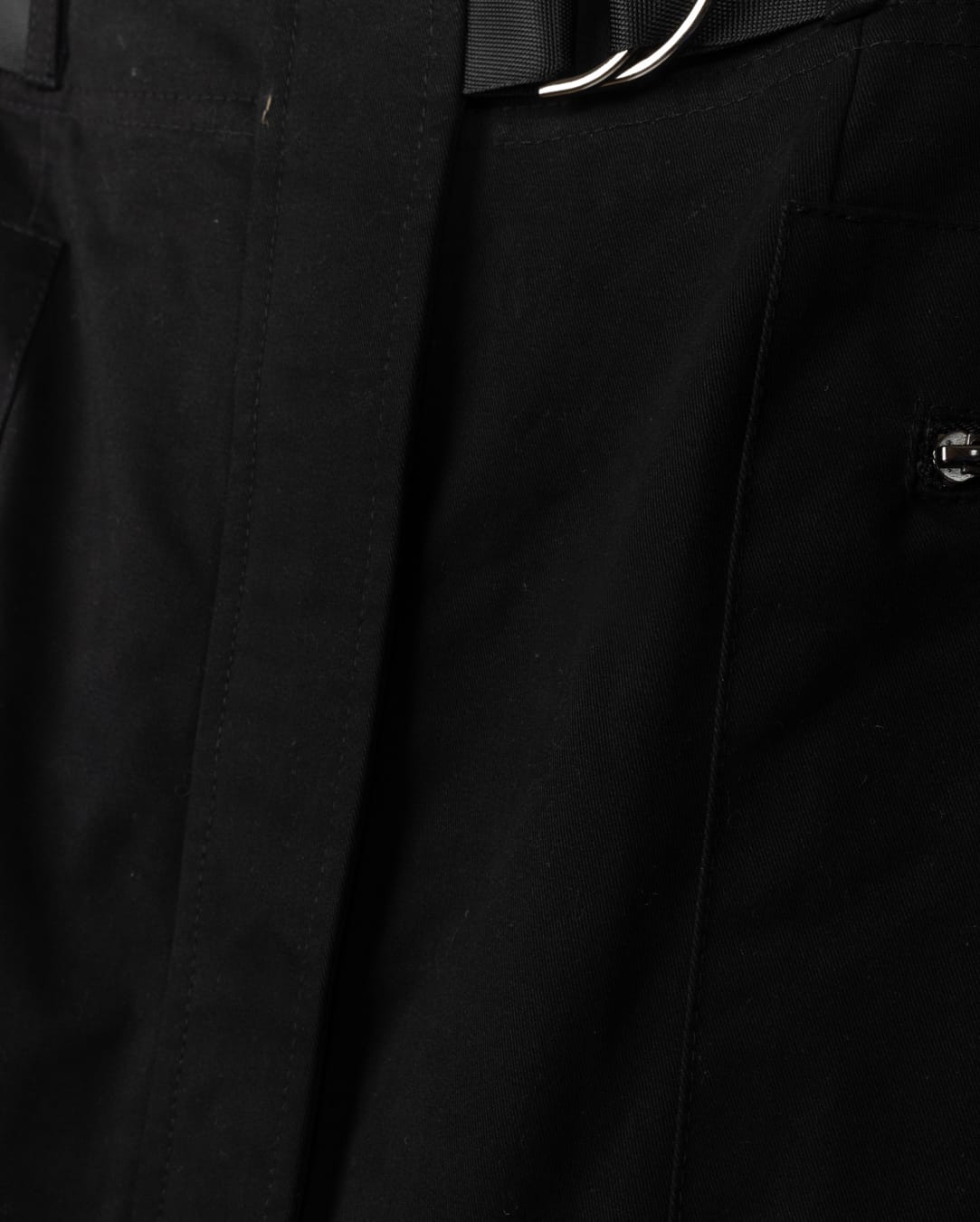 MODELLE ZIPPER POCKETS SKIRT W BELT-MIDI BLACK
