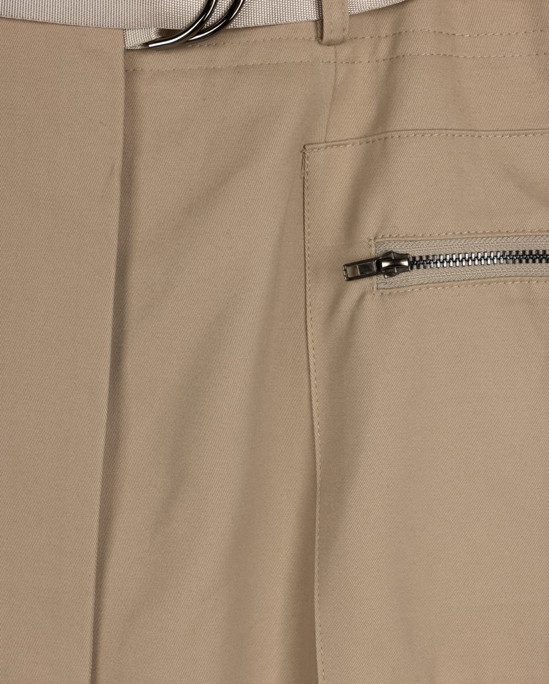 MODELLE ZIPPER POCKETS SKIRT W BELT-MIDI BEIGE