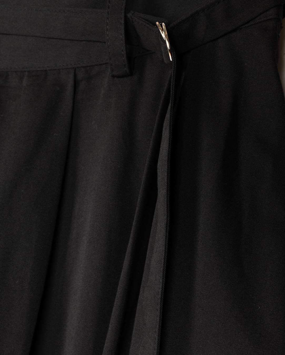 MODELLE A-LINE SKIRT W PLEATS & BELT-MIDI BLACK