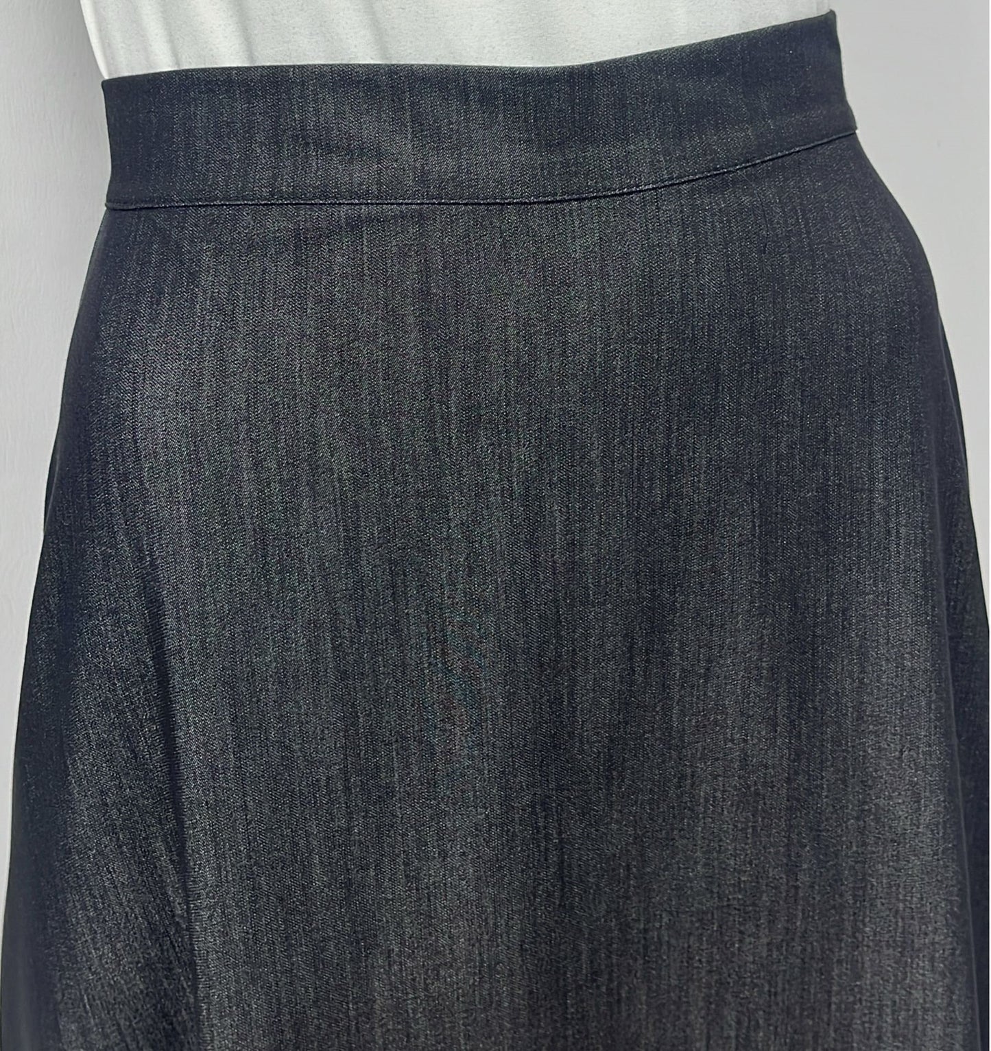 ALINE APPAREL A-LINE SKIRT-MAXI BLACK DENIM