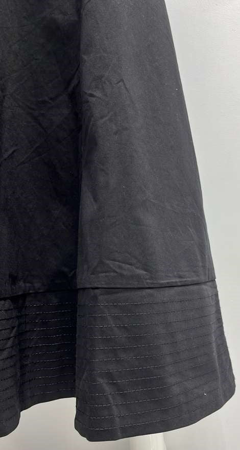 SHIFT PANELED SEAM DETAILED SKIRT-MIDI BLACK