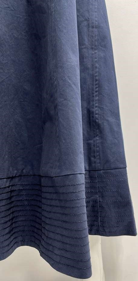 SHIFT PANELED SEAM DETAILED SKIRT-MIDI NAVY