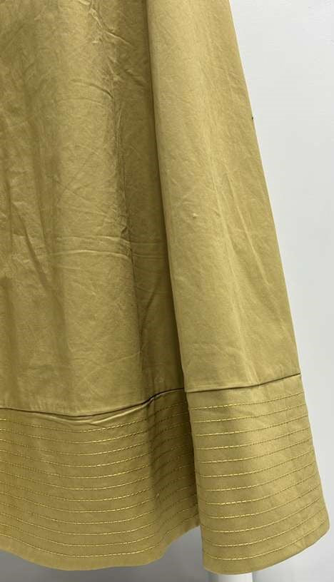 SHIFT PANELED SEAM DETAILED SKIRT-MIDI TAN