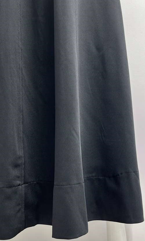 MAPLE CLIFF DRESSY PANELED SKIRT W POCKETS-MIDI BLACK